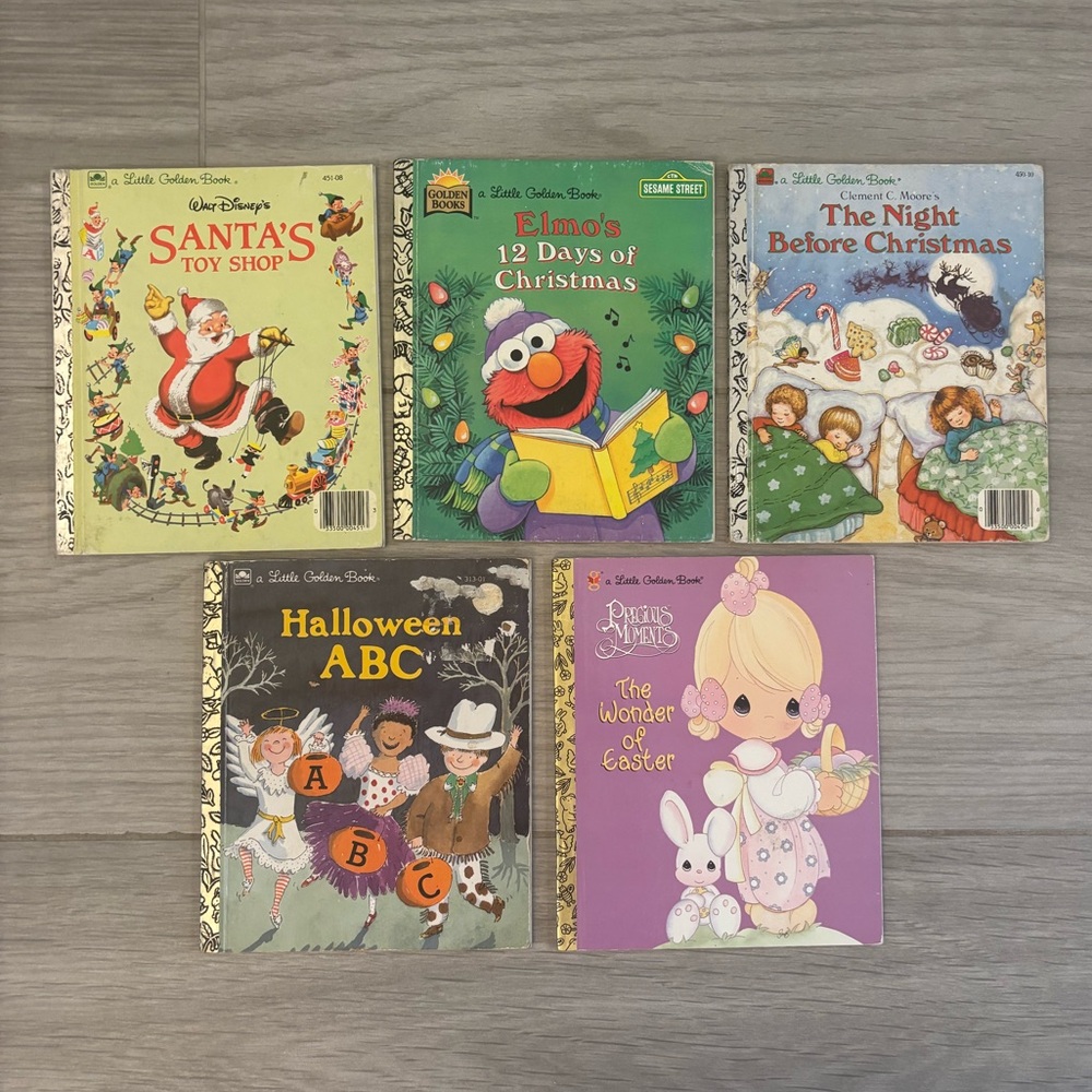VTG Little Golden Books Lot of 5 Holiday Collection